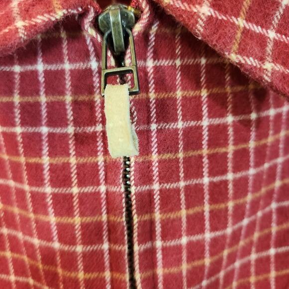 DENIM & COMPANY Red Yellow Plaid Flannel Shacket zip up, Mens medium - Picture 6 of 11